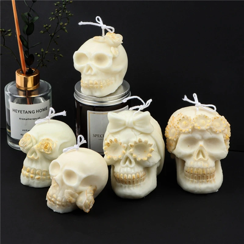

124A Halloween Candle Epoxy Resin Mold Aromatherapy Plaster Soap Silicone Mould DIY Crafts Home Decorations Casting Tool