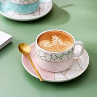 porcelain coffee couple water mug nordique fashion aftermoon tea cup and saucer set creative xicara nordica ceramic tableware