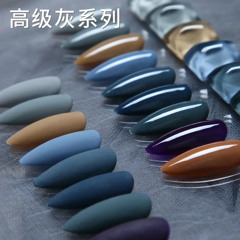 

Free Shipping 9 Colors Kit Dark Gray Series Nail Polish Gel Set UV Phototherapy LED Varnish Soak Off Nail Art Gel For Nail Salon