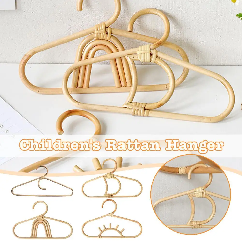 

Rattan Hanger Kids Garments Organizer Rack Hat Hook Wall Hooks Kids Room Decor Hanger Rattan Children's Hanger Hanging Fashion