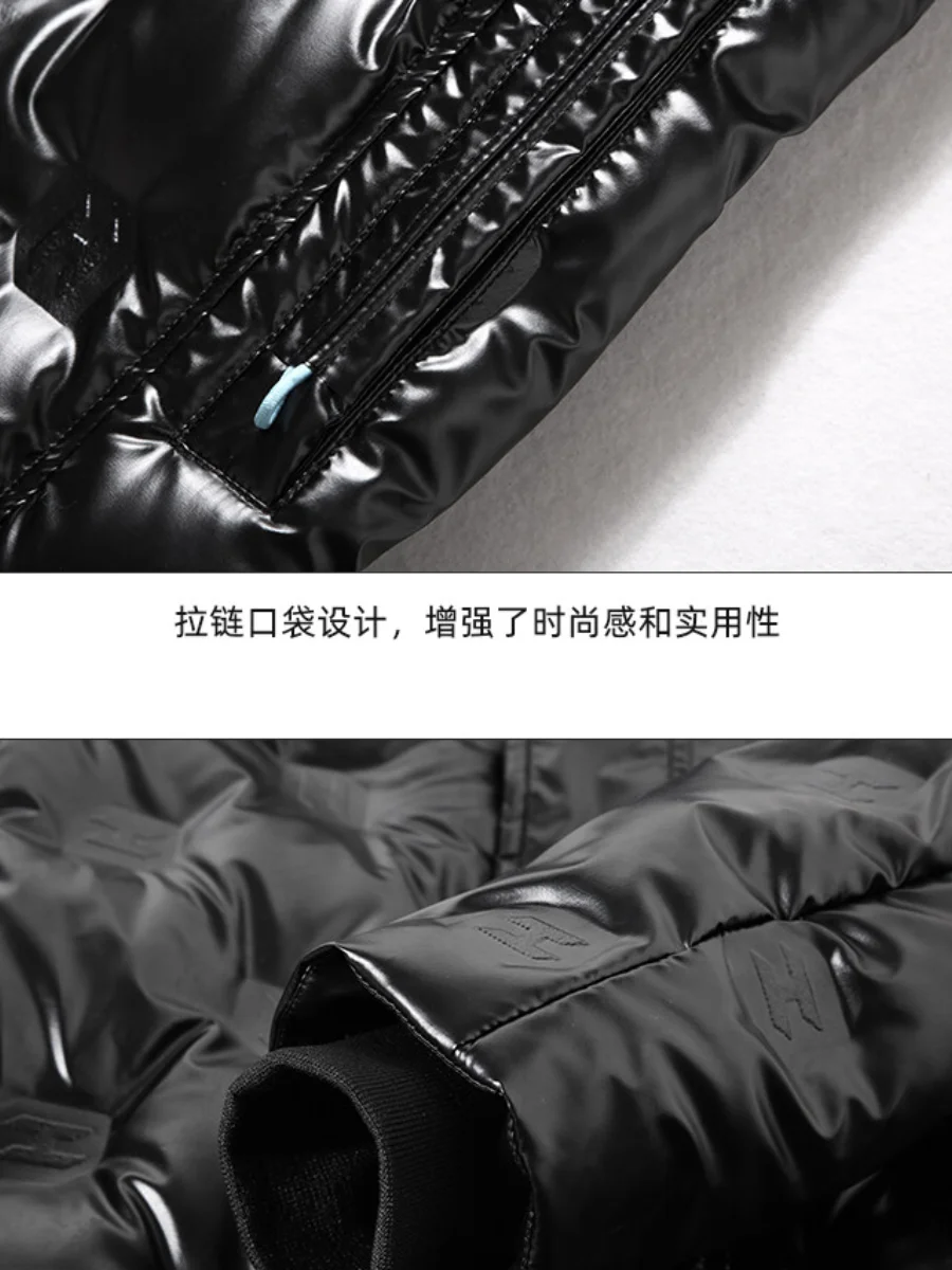 Men's Clothing Down Jacket Medium Length New Pressed White Duck Down Jacket Hooded Outdoor Clothing Warm and Waterproof