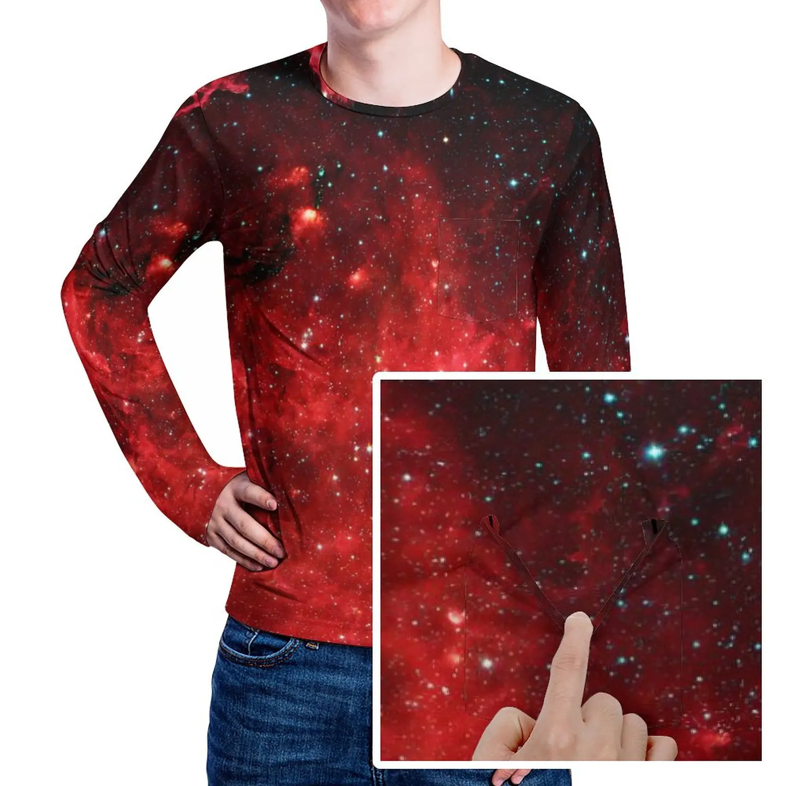 

Galaxy Loose T-Shirt North America Nebula Mens Vintage T Shirts Spring Custom Tees Long Sleeve Fun Big Size Birthday Present