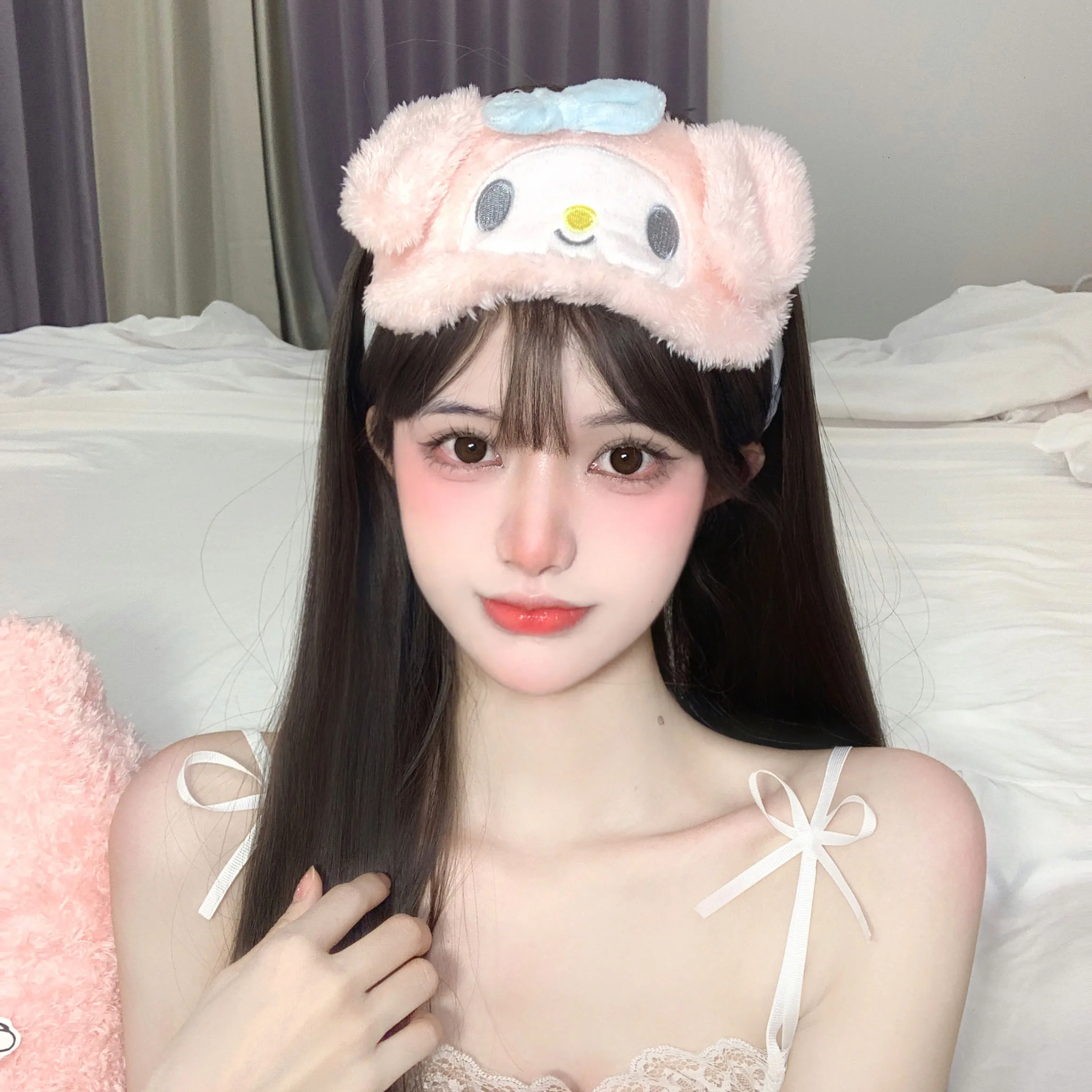 

Sanrioed My Melody Cinnamoroll Kuromi Kittly плюшевая аниме плюшевая кавайная девочка светонепроницаемая маска для сна для влюбленных подарок на день рождения