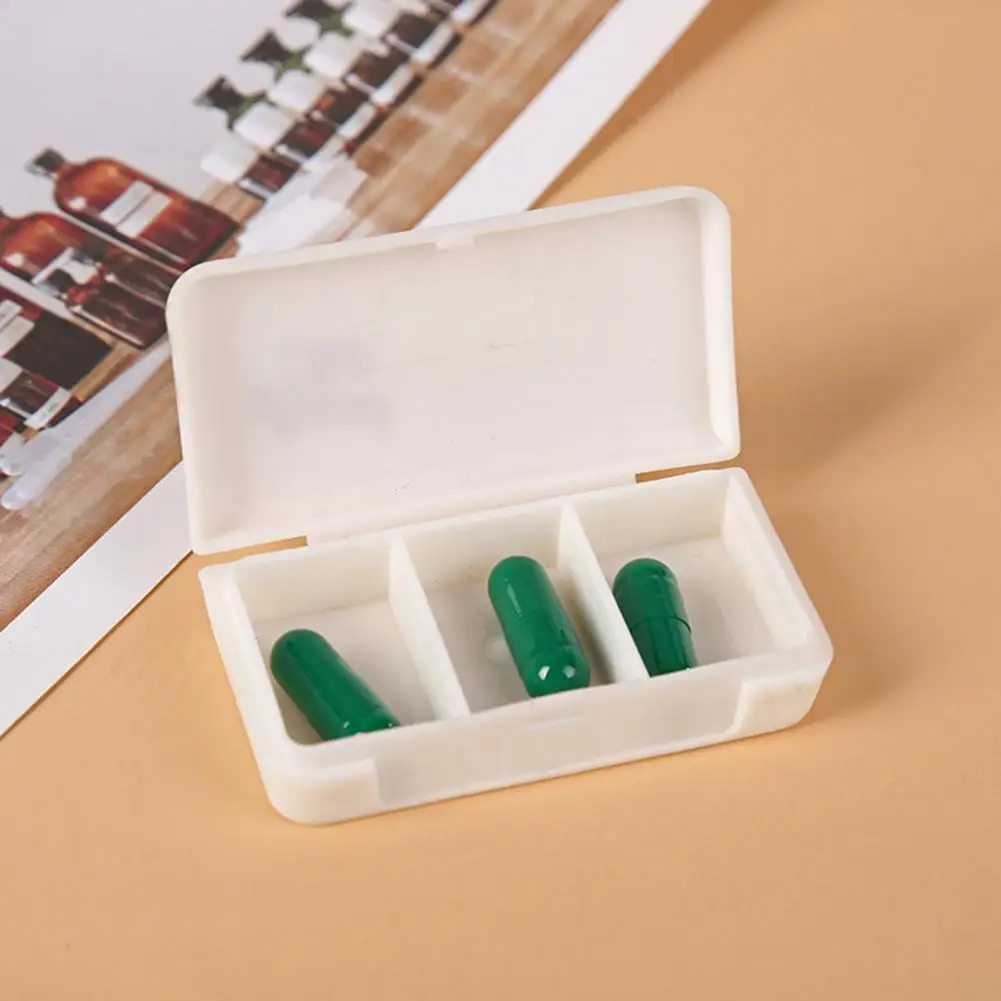 

Portable 2Pcs/Set Practical 3 Grids Turtleback Leaf Mini Pill Case Plastic Pill Seal Box Waterproof for Office