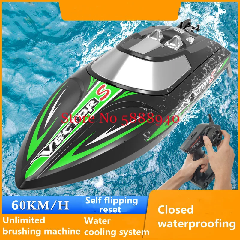 

High-Speed Brushless Motor RC Boat 60KM/H Speed 2.4G 200M Backward Function Water Cooling System Remote Control Boat Model Toy
