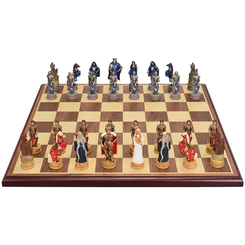 

Трехмерный набор международных шахматных фигур, высококачественные забавные шахматы из смолы, крупные шахматы
