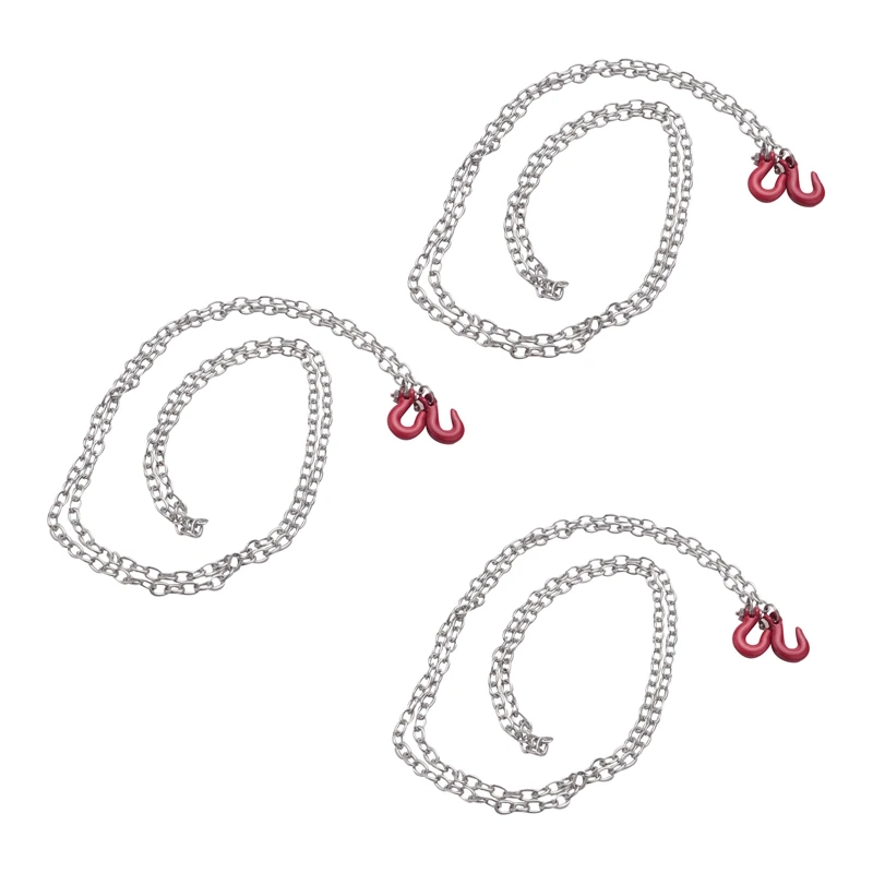 

3X Racing 1:10 RC Car Rock Crawler Accessory 85cm Long Chain Hook Red + Silver