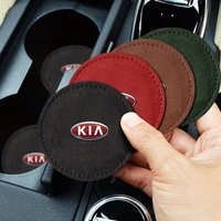 1pcs car cup holder pad pu leather slot non slip coaster mat for kia ceed rio sportage r k3 k4 k5 k6 ceed sorento cerato optima