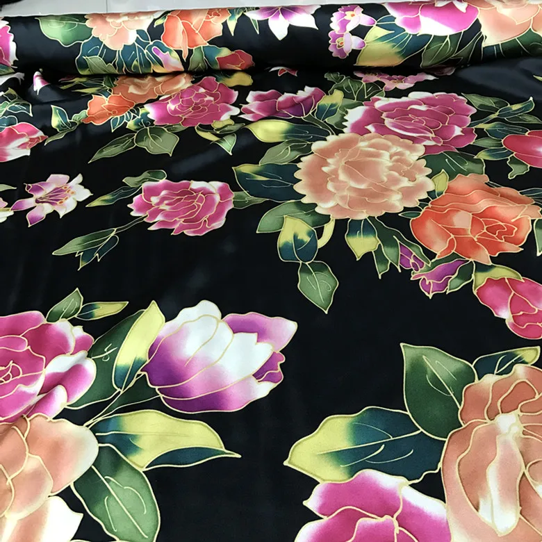 Высококачественная Новинка 40momme струйная шелковая атласная плотная ткань Чонсам