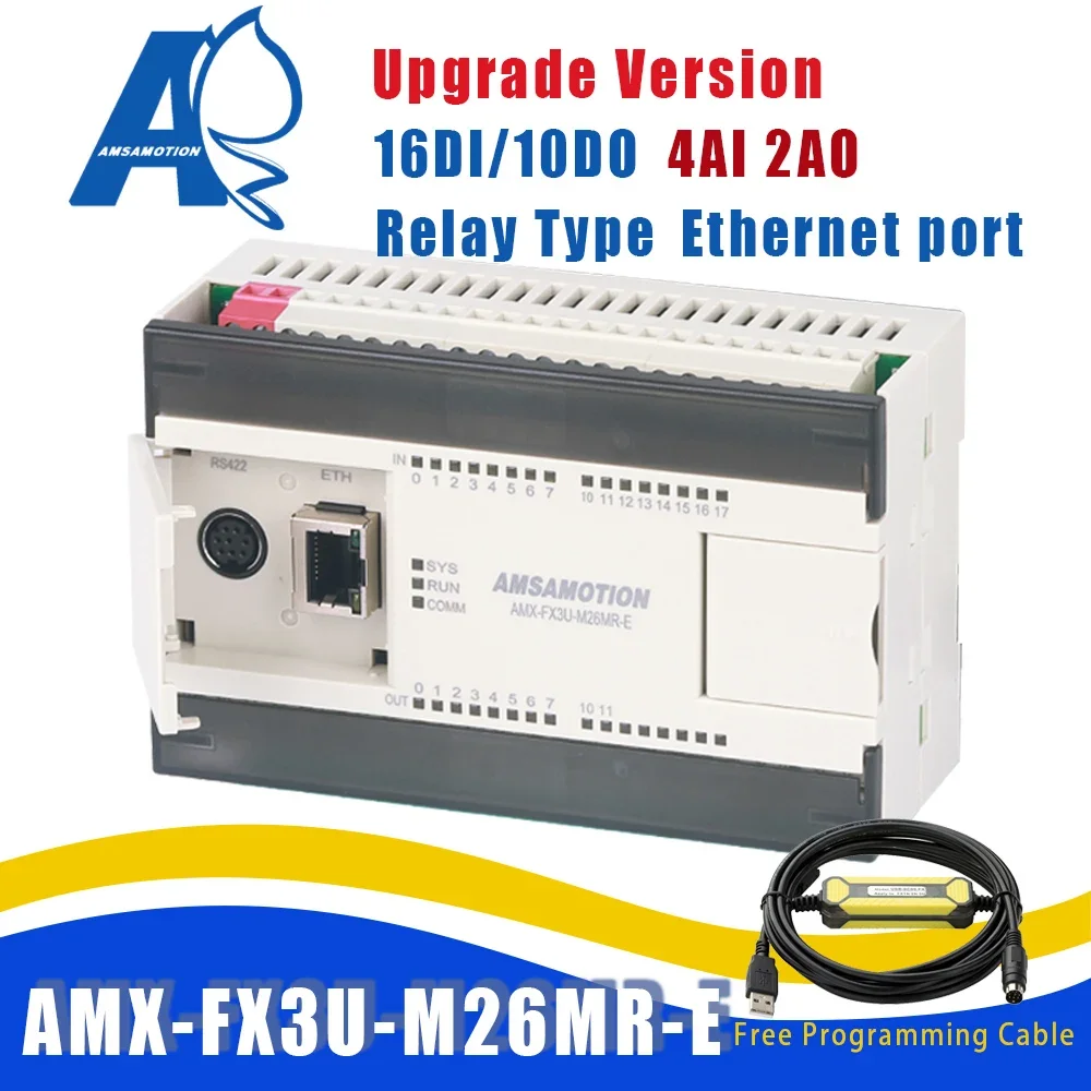 Обновленная версия, версии Ethernet PLC 4AI/2AO 16I/10O, Совместимость с реле контроллера Mitsubishi MELSEC, кабель MODBUS RTU, чип fx3u