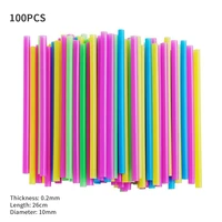 26cm 100pcs colorful disposable plastic curved drinking straws wedding birthday party bar drink accessories products straw