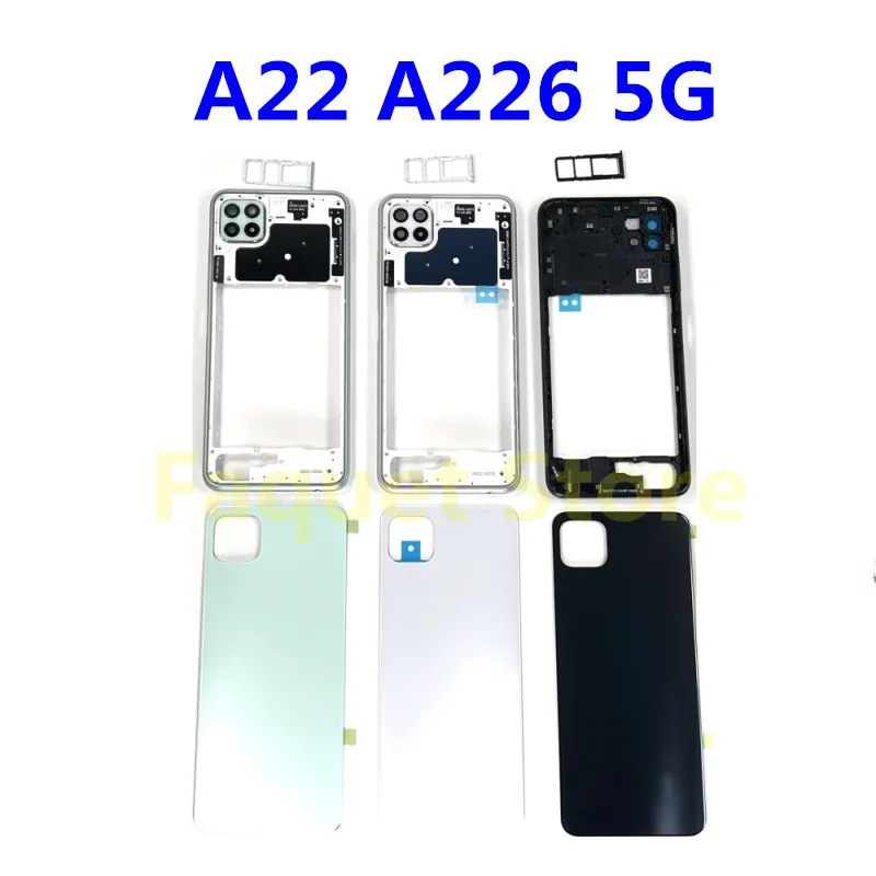 

Full Housing Case Back Battery Cover Middle Frame For Samsung Galaxy A22 5G A226 A226B SM-A226B/DSN Original
