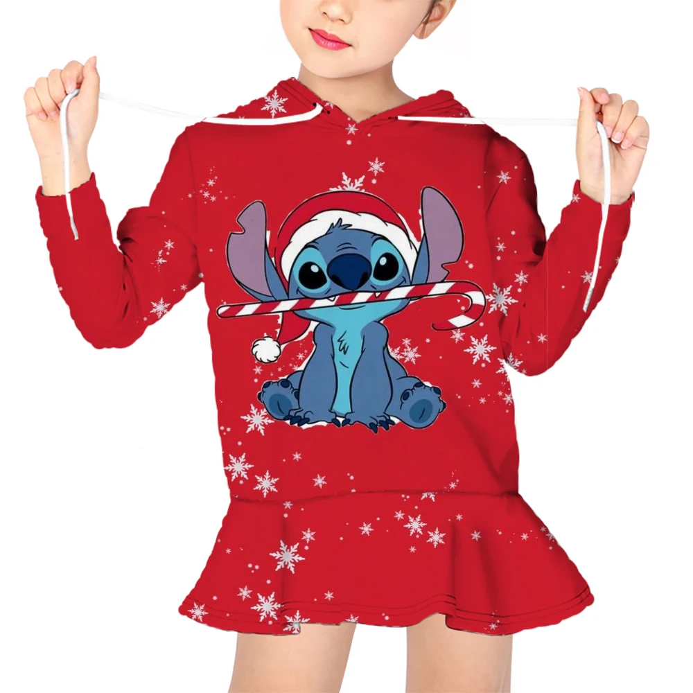 

Children's Hoodie Autumn Long Sleeve Sweater Kids Clothes Girls Sweatshirts Disney's Lilo & Stitch Christmas children's Hoodie