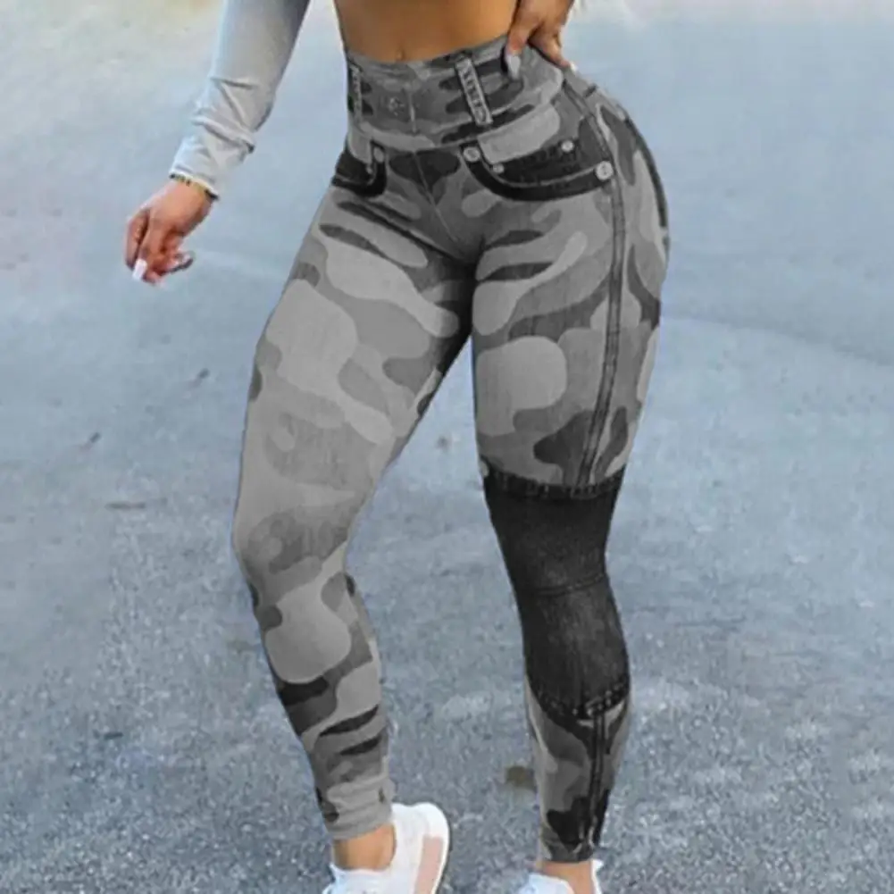 

Imitation Jeans Printed Yoga Pants Women Fitness Leggings Push Up Sport Pants Bubble Butt Running Pants High Waist Yoga Leggins