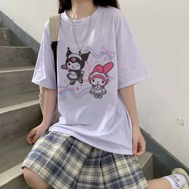

Women Y2k Clothes Kawaii Sweet Women Cartoon Cartoon Print Summer Tops Short Sleeve T-shirts Cute Female Tshirt Summer Top