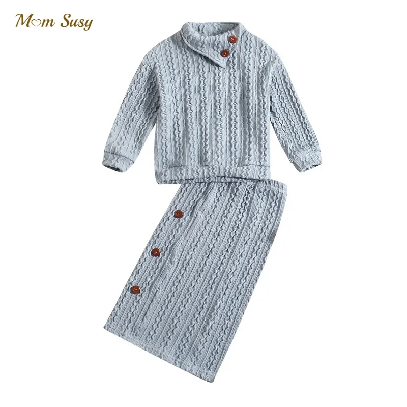 

Baby Girl Knitted Clothes Set Sweater+Skirt 2PCS Infant Toddler Child Spring Autumn Winter Long Sleeve Clothing set Outfit 1-7Y