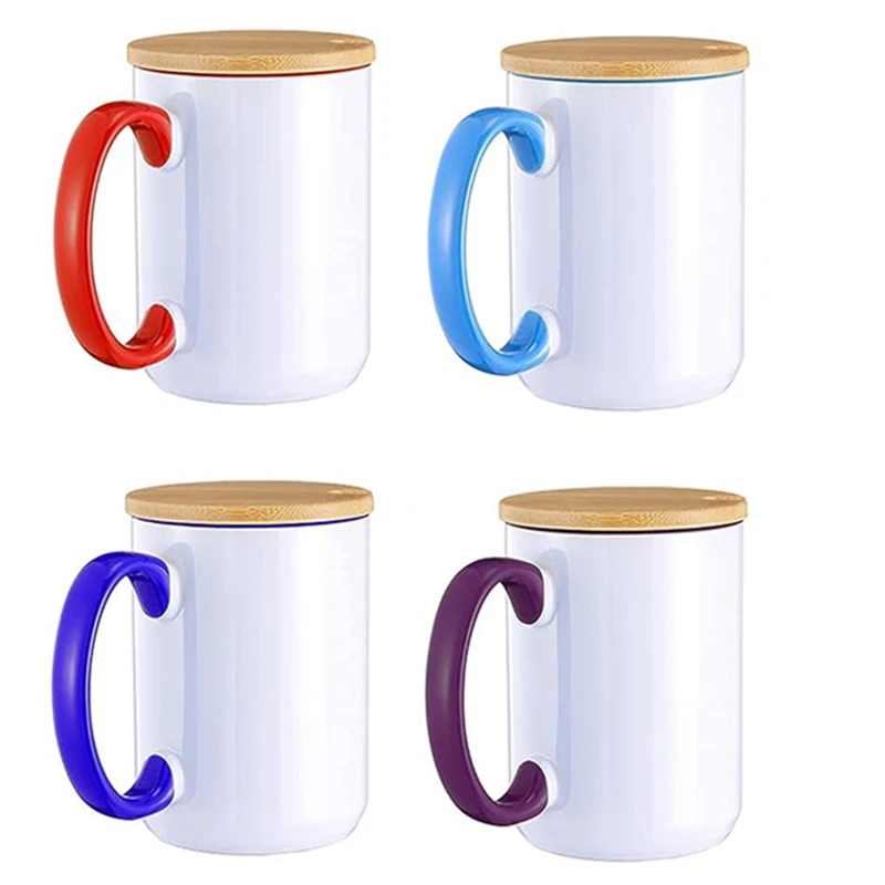 

4Pack Sublimation Mugs Set Of 11 Oz Sublimation Coffee Mugs,Coffee Cup With Lid Sublimation Mugs