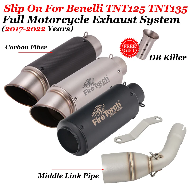

Выхлопная труба мотоцикла GP со средней посадкой глушитель дБ выхлопная труба для Benelli TNT125 TNT135 Tnt125 Tnt135 2017 - 2022
