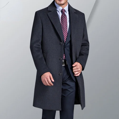 

Мужской длинный шерстяной пуховик, элегантный модный короткий пуховик, пальто, одежда для осени и зимы, Zm464