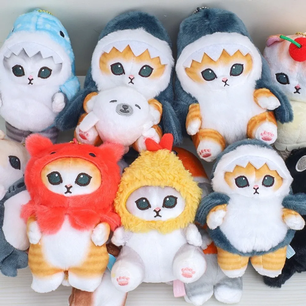 

22cm Cute Shark Cat Fried Shrimp Cat Plush Doll Pendant Dolls Beautiful Room Car Bag Decoration Pendant Christmas Gifts Keychain