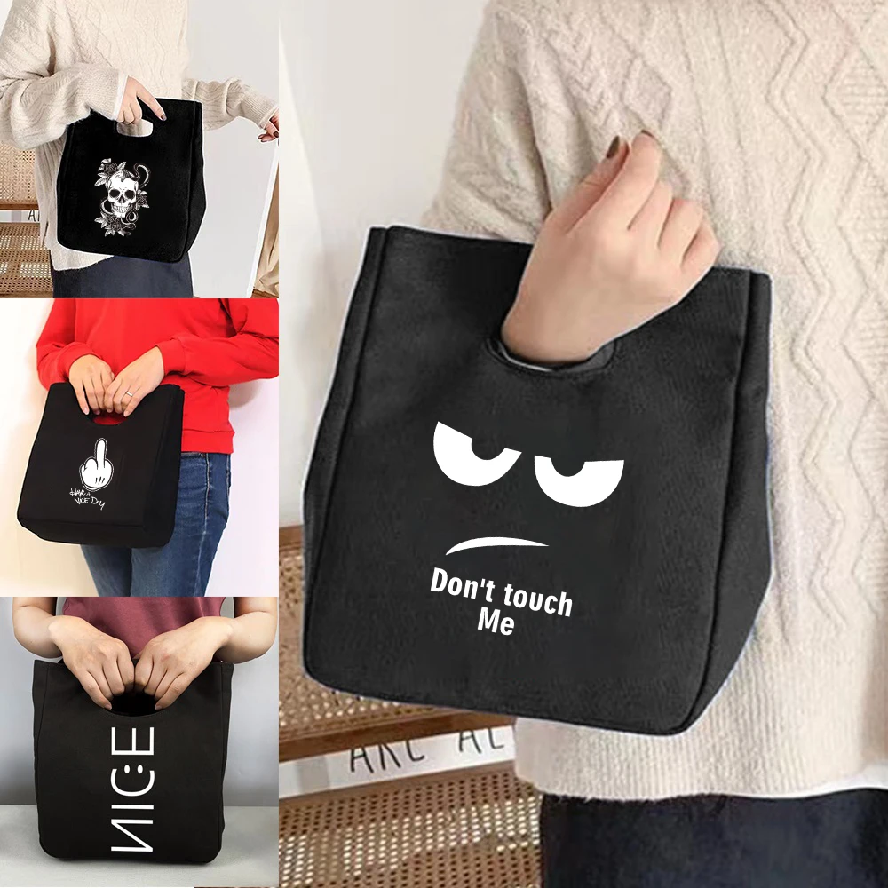 

Женская сумка-тоут, холщовая термальная сумка для ланча, сумочки, экологически чистые сумки для хранения, складной органайзер с белой карти...