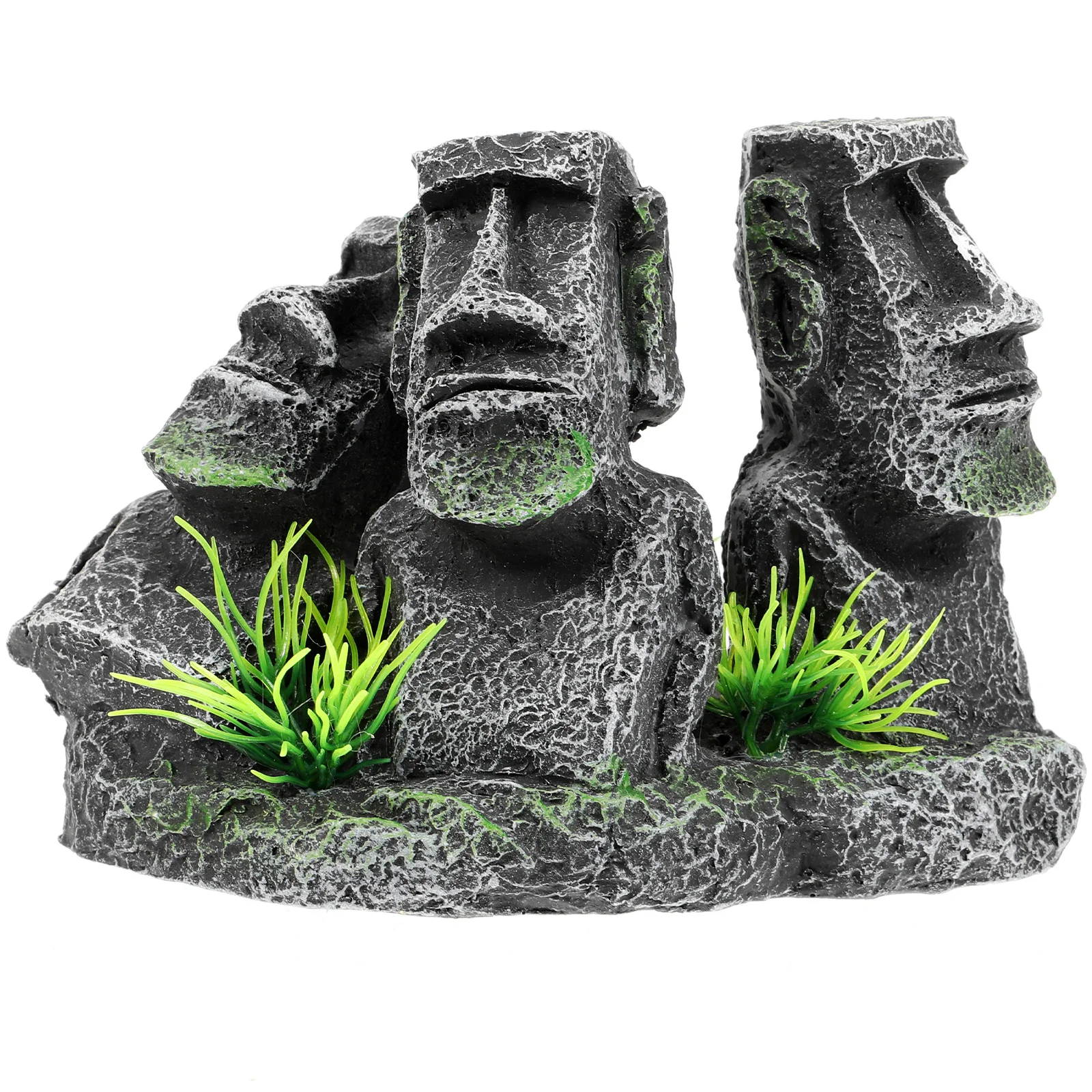 

Fish Aquarium Decor Tank Moai Decorations Landscaping Ornaments Accessory for Medium Large