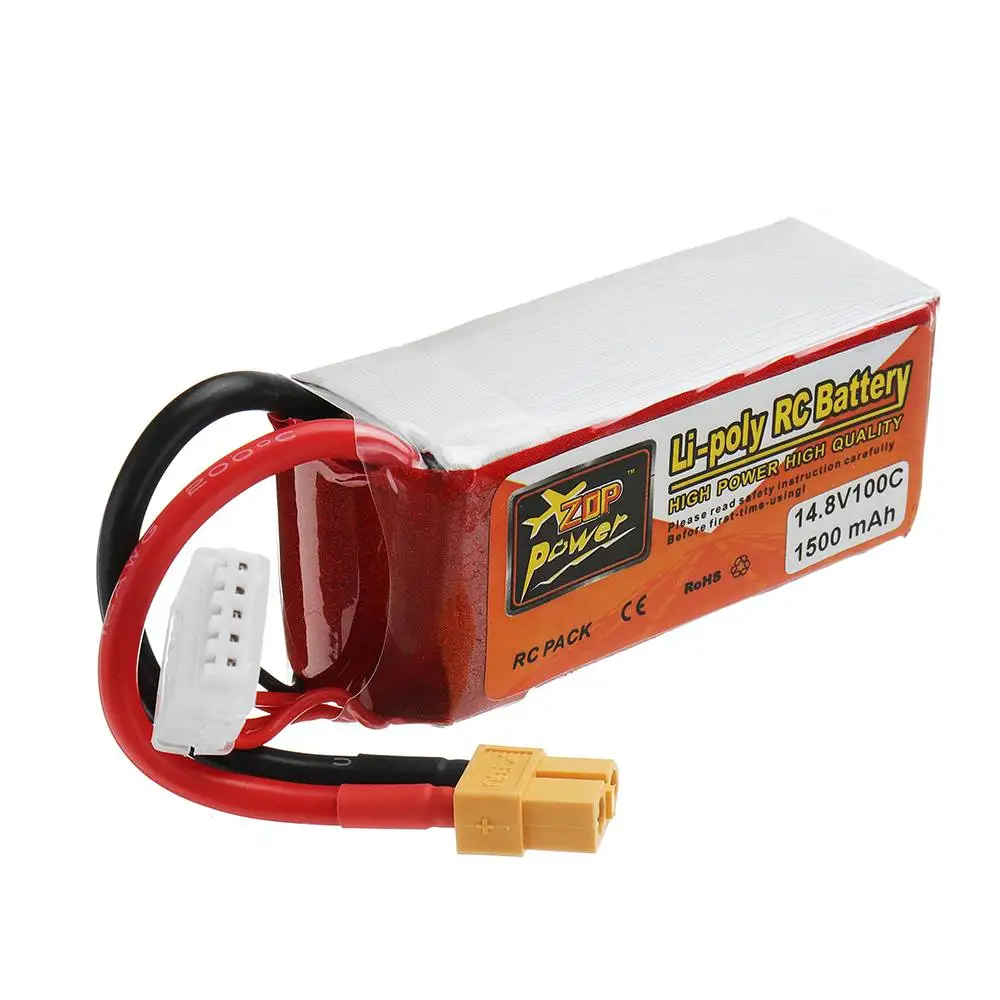 

ZOP POWER 14.8V 1500mAH 100C 4S Lipo Battery With XT60 Plug Eachine Wizard X220S Professional FPV Racer RC Drone Replace Battery