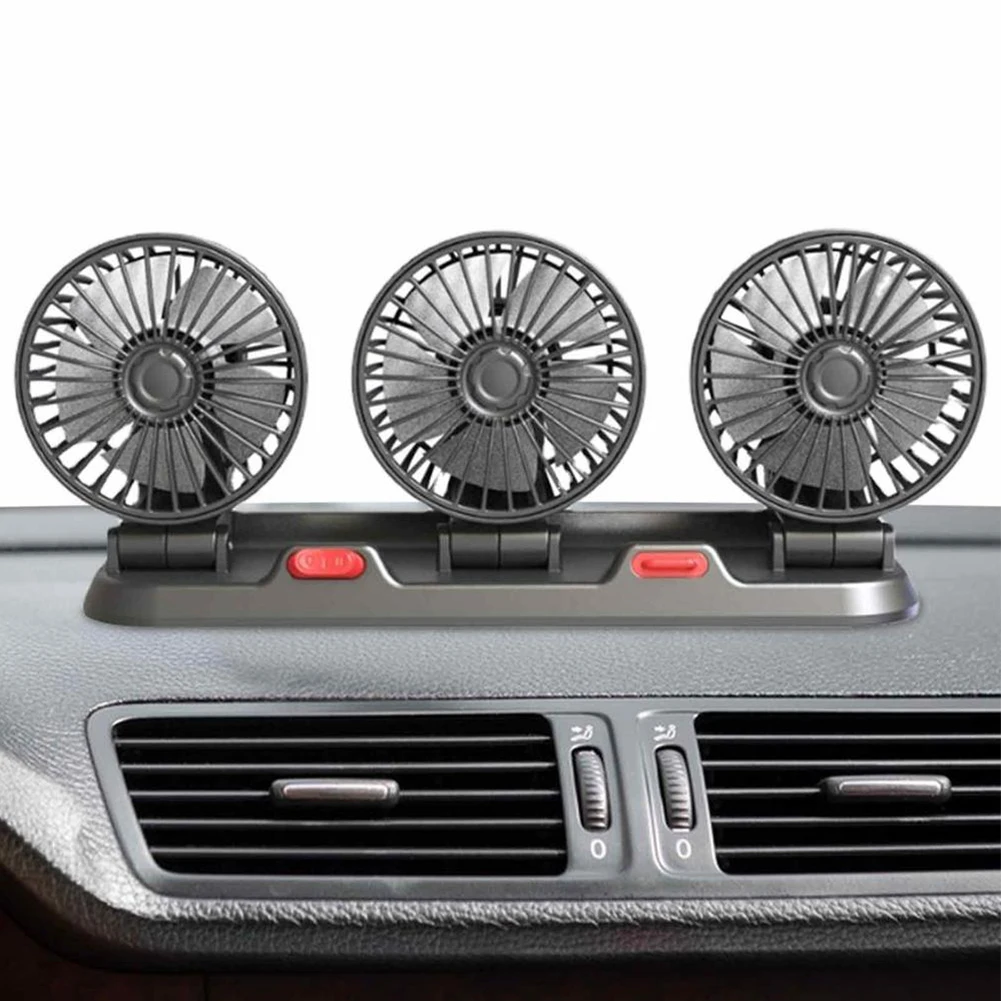 

Three Head Car Fan 360° Rotatable Electric Silent Fan For Vehicle Truck Auto Cooling Cooler 5V/12V/24V Auto Cooler