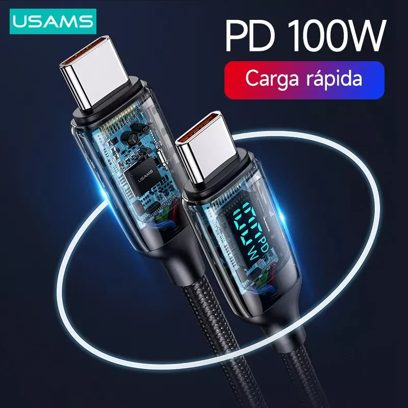 

NEW2023 U78 PD 100W Digital Display Cable For Macbook iPad Air Pro Type C Fast Charging Data Cable
