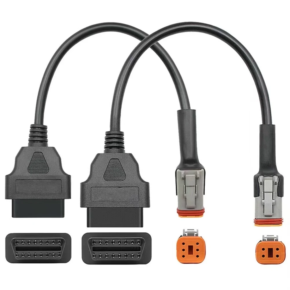 

4/ 6Pin To 16Pin OBDII Connector Diagnostic Cables Adapter For Harley Motorcycle Black ABS High Quality Automotive Tools