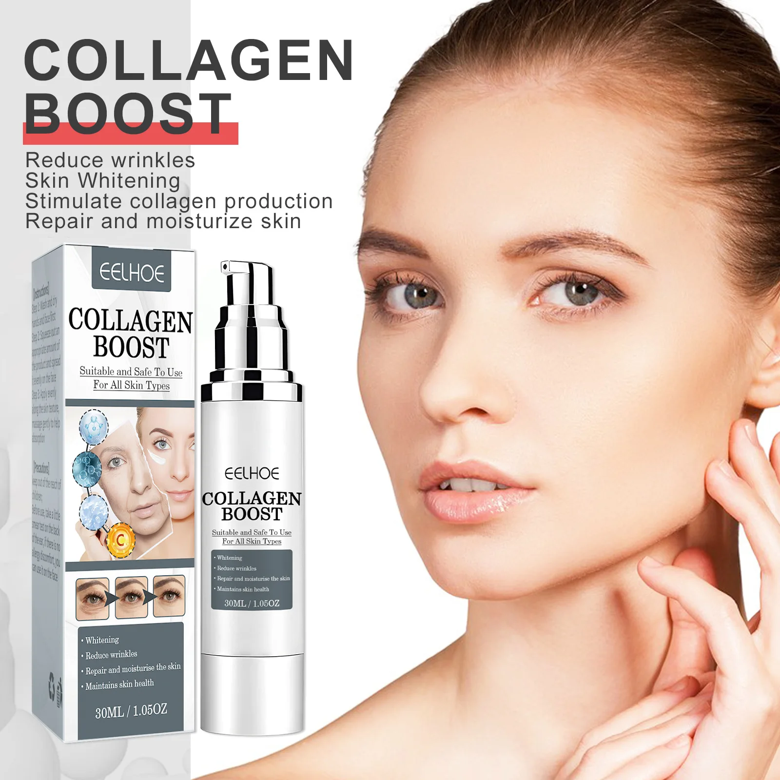 Collagen Protein Anti-Wrinkle Cream Instant Anti Aging Firming Lifting Fade Fine Line Face Cream Moisturizing Nourish Skin Care