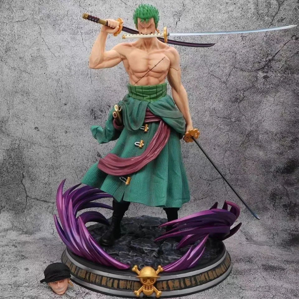 

28CM 37CM New One Piece Action Figure Anime Figure Roronoa Zoro Three-Knife Fighting Skill Anime Model Decorations PVC Toy Gift