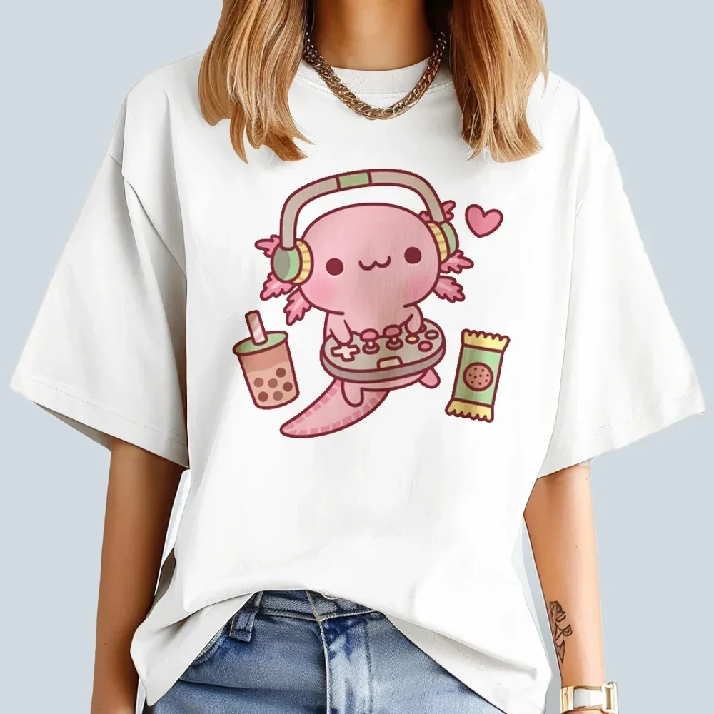 Креативная Футболка Axolotl Женская Уличная Одежда Повседневная Из Полиэстера С