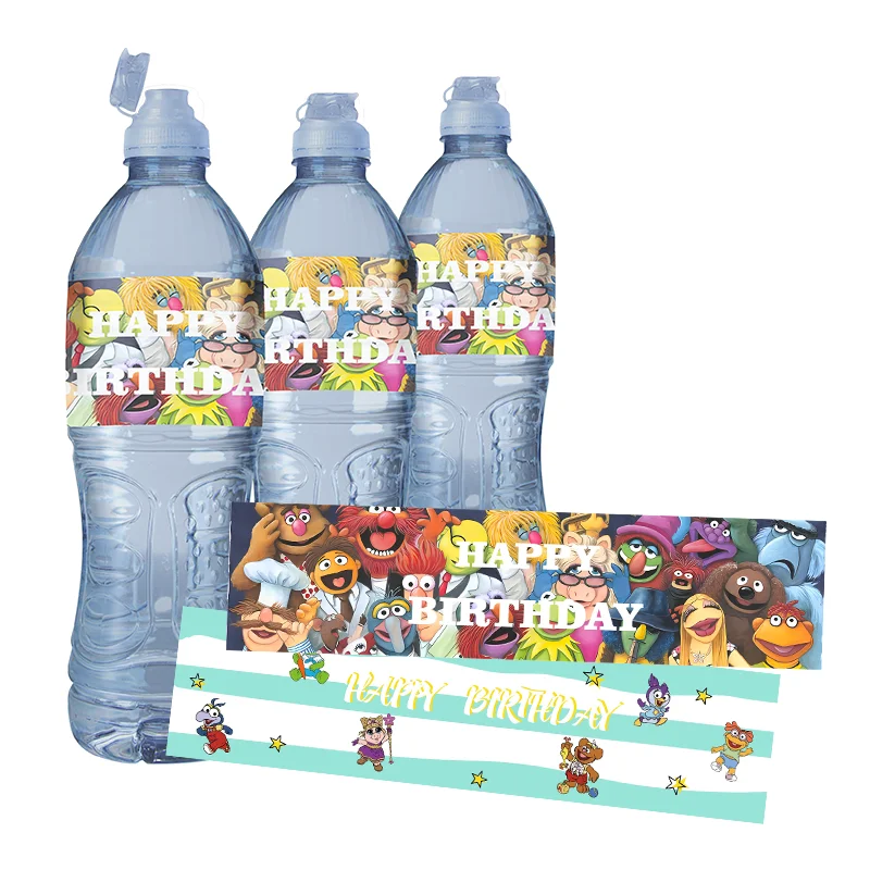 

24pcs Disney The Muppets Candy Bag Glass Water Bottle Labels Kids Birthday Party Paste Gift Box Stickers Wrappers Decorations