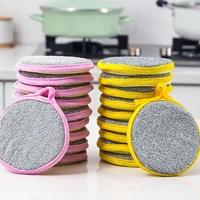 double side round wash sponges pan pot dish dishwashing brushes household clean sponge cleaning tools kitchen gadgets