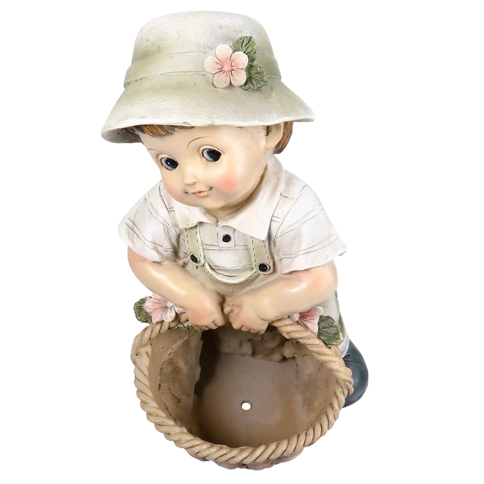 

1 pc Micro Landscape Decor Cartoon Boy Figures Adornments Garden Decor Small Flower Pot