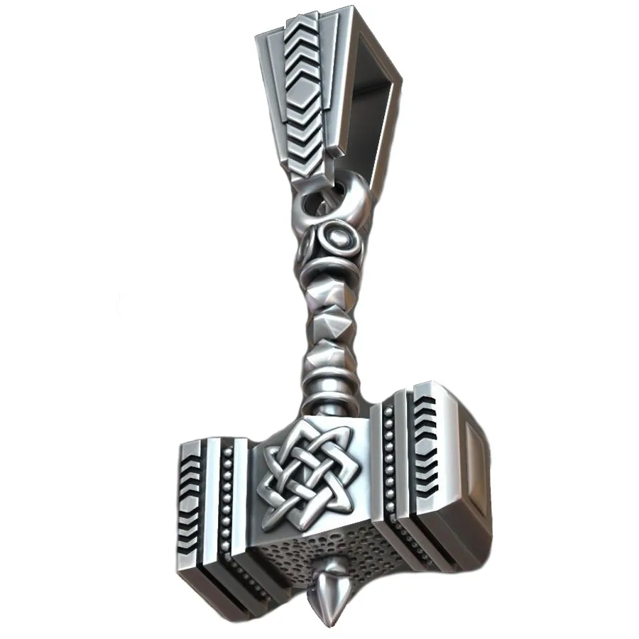 

3D Thor Hammer Pendant Mans 925 SOLID STERLING Silver High Trendy Hiphop