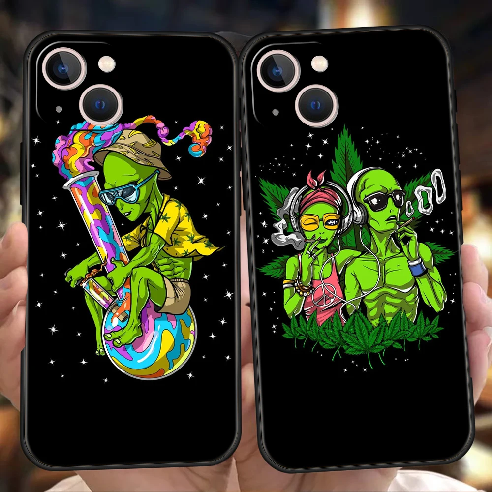 

Cartoon Alien Cute Phone Case Cover for iPhone 14 13 12 11 Pro Max 7 8 Plus XR XS X SE 2020 13 Mini Silicone Soft Fundas Shell