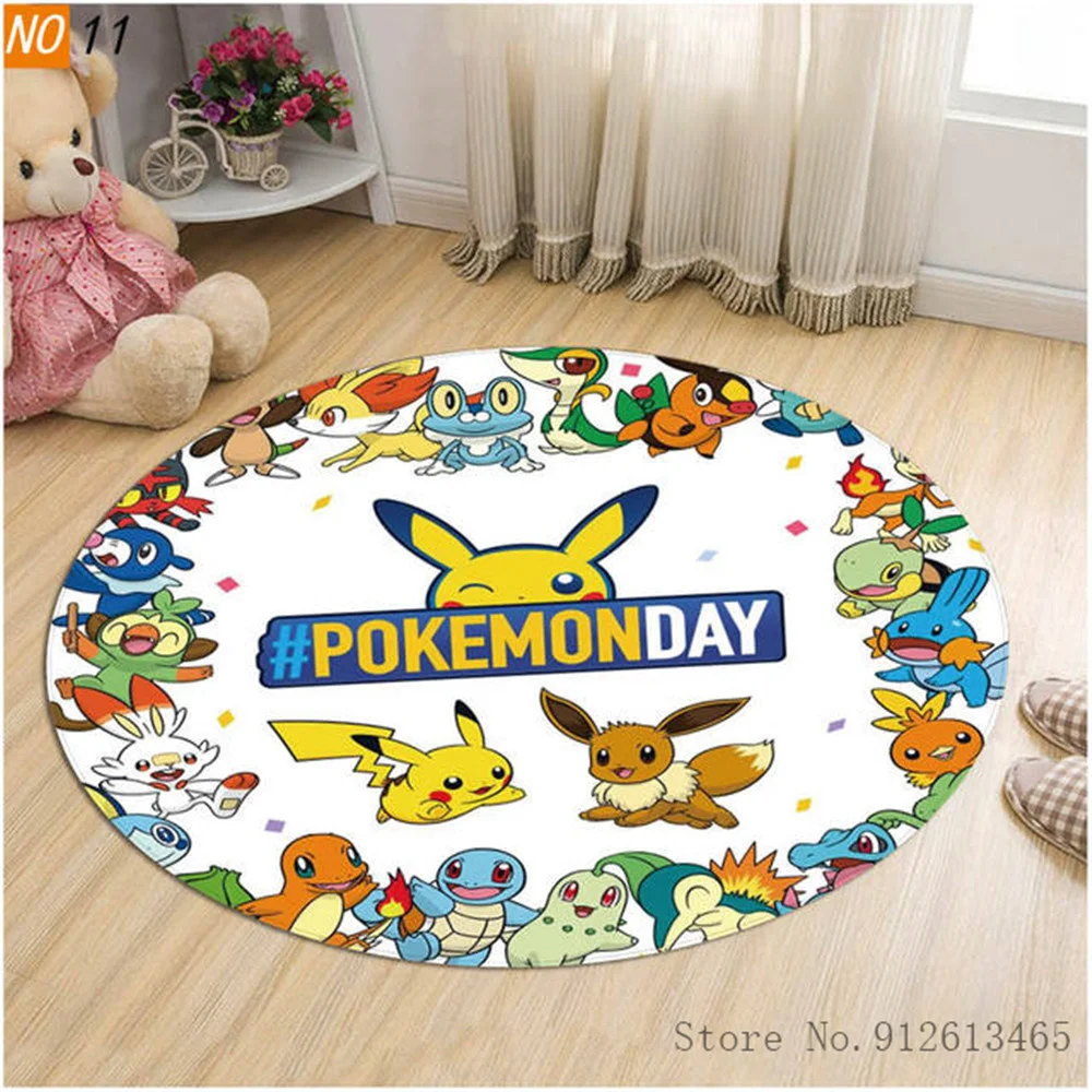 

Cartoon Pokemon Round Area Rug Large Carpet Circle Rugs For Bedroom Kids Kitchen Home Decoration Carpet Living Room Carpet Bat