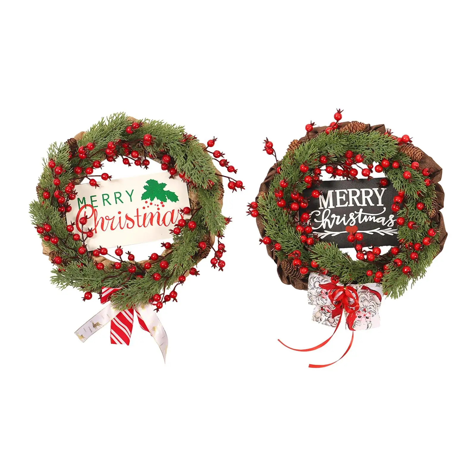 

Christmas Door Wreath Green Leaf Wreaths for Xmas Indoor Outdoor Decoration