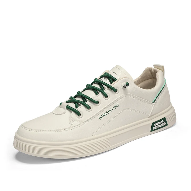 

Fashion Casual White Shoes for Men Black All-match Breathable Male Footwear Outdoor Wear-resisting Lace-up Men Walking Sneakers