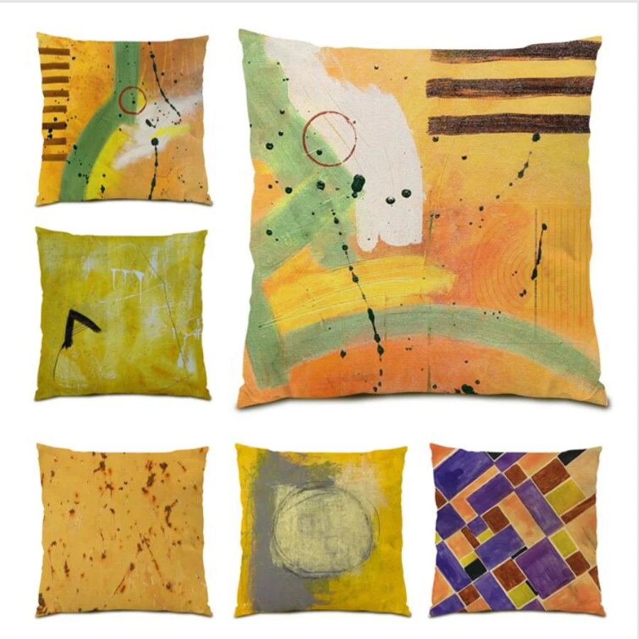 

Home Line Living Room Throw Pillow Covers Decoration Gift Stripes Plaids Print Fashion Cushion Cover Color Geometry Bed E0043