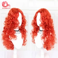 long orange wave colored natural hair synthetic wig for white women daily cosplay female fiber heat resistant wigs