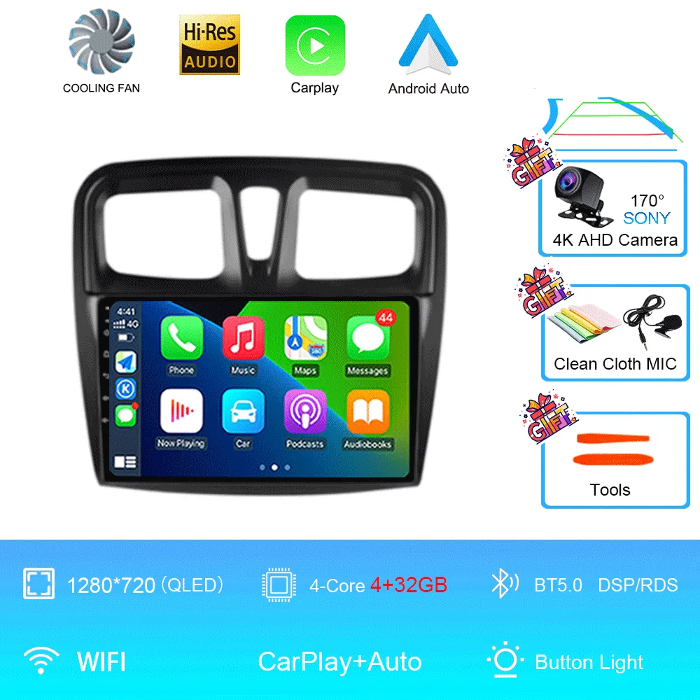 

Android 15 Автомобильный радиоприемник Мультимедийный видеоплеер для Renault Logan 2 Sandero 2 2014-2019 Символ 2 Din Auto Carplay GPS DVD