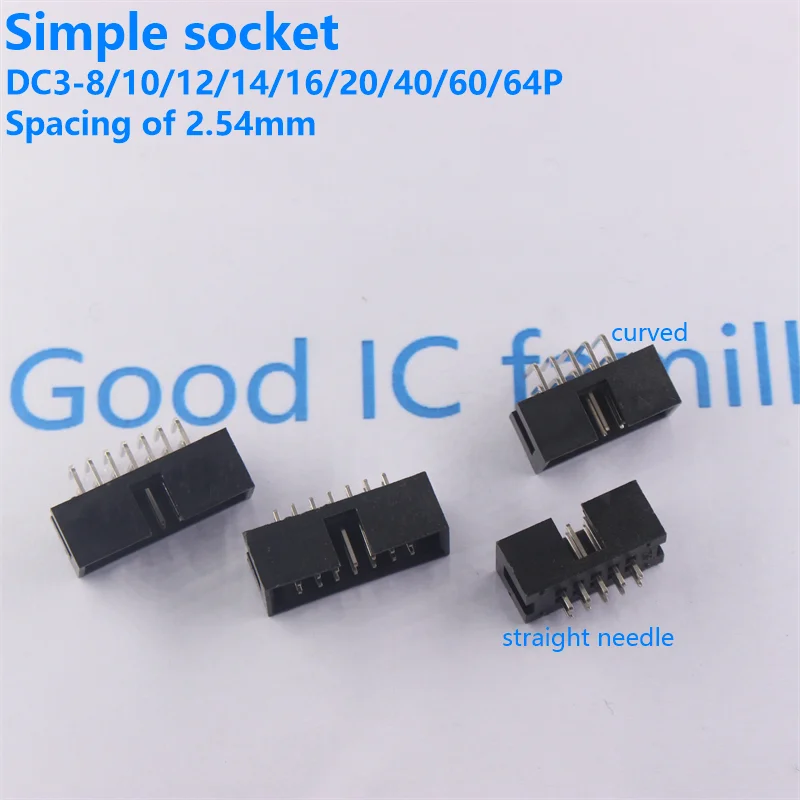 

10/5 шт. прямоугольный DC3 6P 8P 10P 14P 16P 20P 26P 30P 40P шаг 2,54 мм разъем разъема ISP штекер с двойным интервалом IDC JTAG