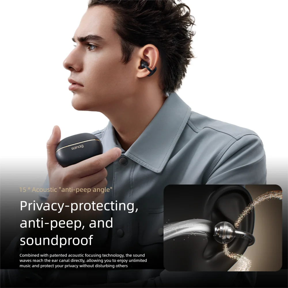Фото Sanag Z50 Ultra Open Ear Clip on Bluetooth Наушники HiFi Sound OWS Беспроводные наушники HD Call Наушники с глубокими басами Спортивная гарнитура №4