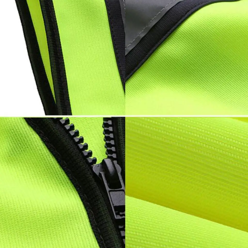 

Reflective Vest Safety Sleeveless Waistcoat with Zipper Yellow E