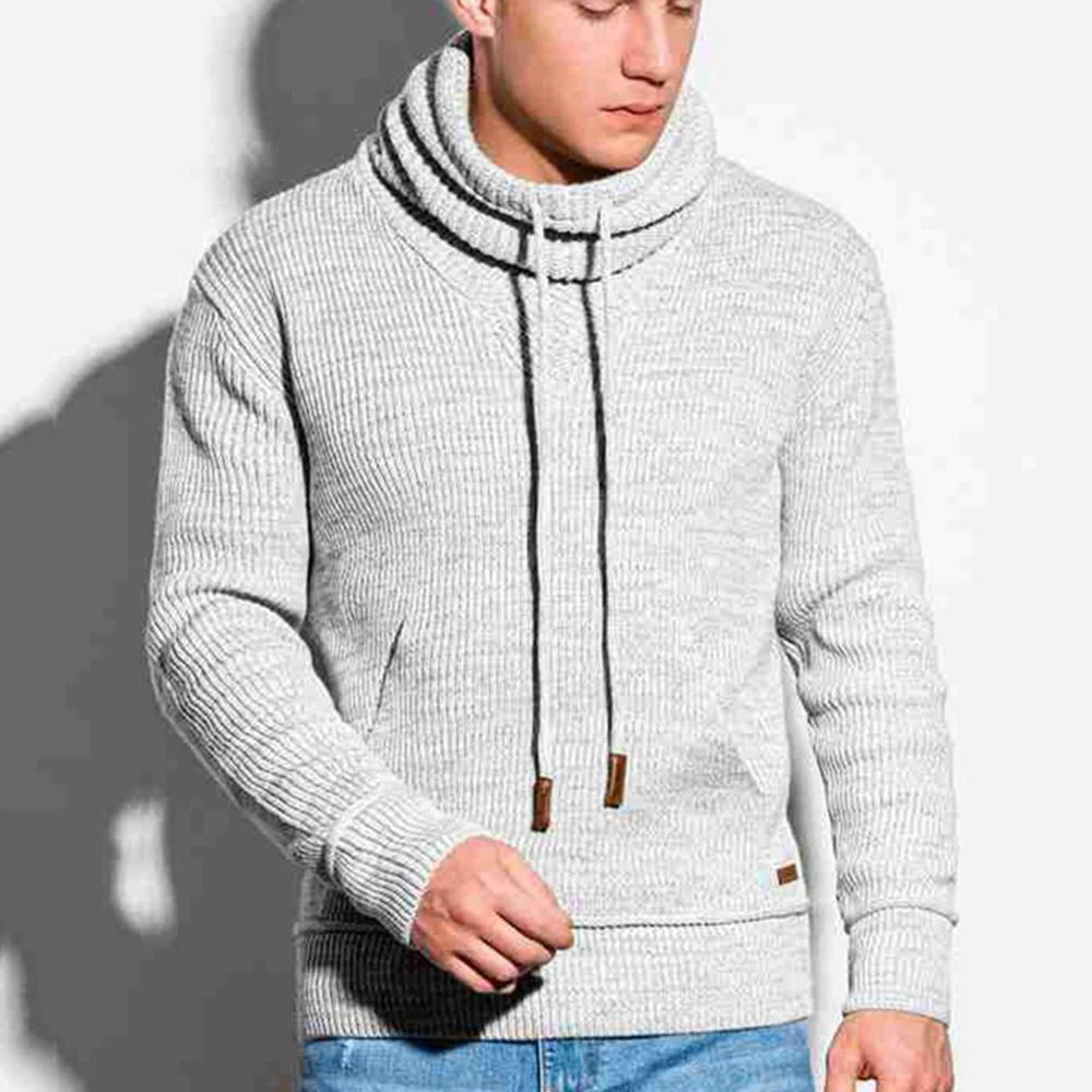 2023 New Autumn And Winter Drawstring Stand Collar Sweater Long Sleeve Men's High Collar Sport Swear Pullover Men Hoodies