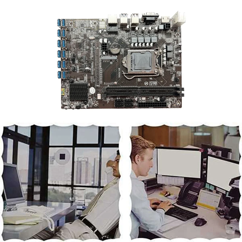 Материнская плата для майнинга B250C + термальная панель 12 PCIE на USB3.0 слот