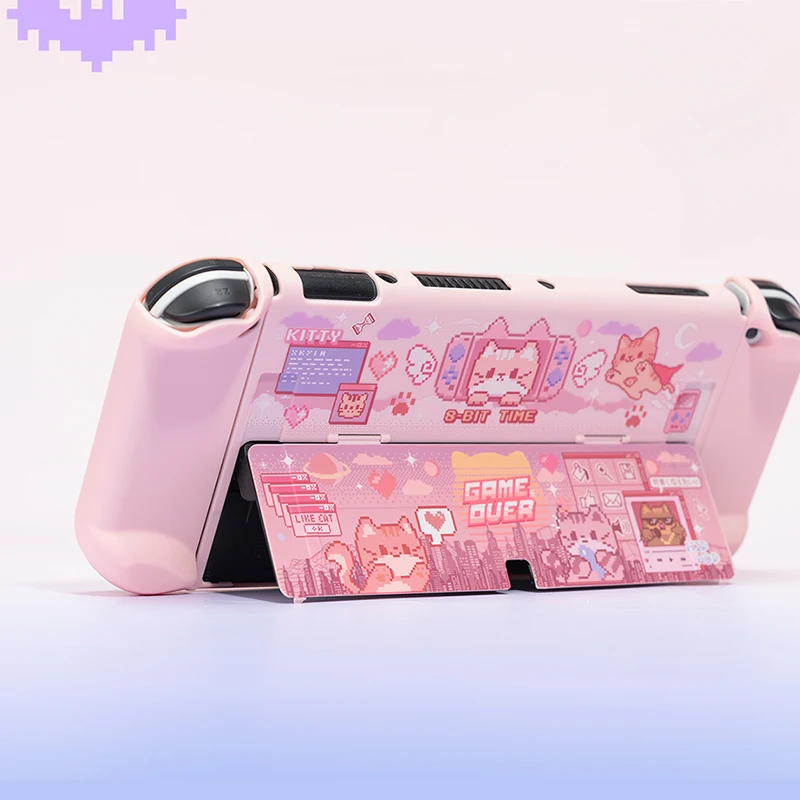 Kawaii Nintendo Switch OLED чехол с милым кроликом жесткий корпус для ПК защитный сплит Joy-con